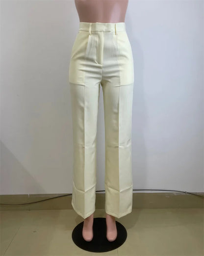 Women’s Elegant Wide-Leg High-Waist Pants – Loose Office Workwear Trousers