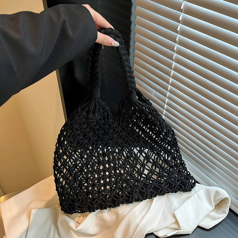 Women’s Hand-Woven Hollow Shoulder Tote