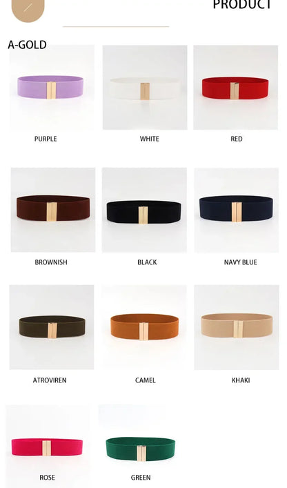 Women’s High-Quality Black Elastic Belt