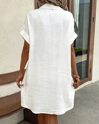 Women’s Casual Buckle Skirt – Medium-Length Summer Dress
