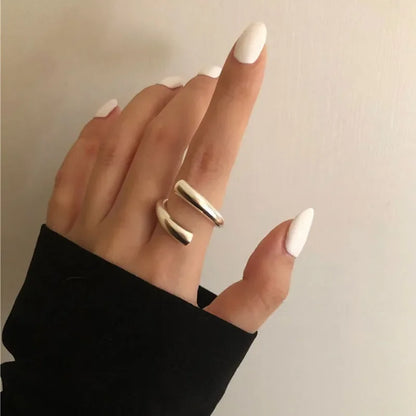 Women’s Punk Geometric Silver Ring
