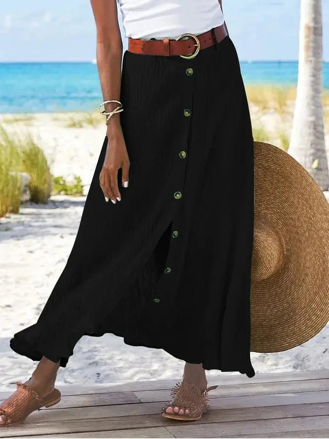 Women’s Cotton Linen A-Line Skirt
