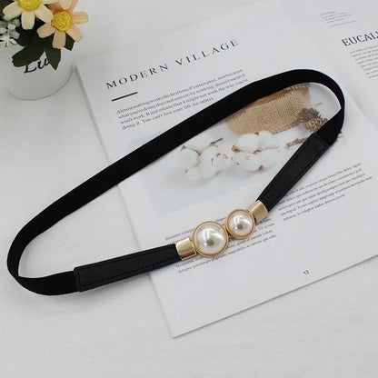 Women’s Double Pearl Elastic Belt