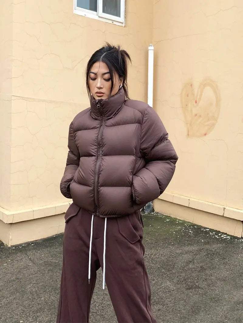Women’s Cropped Winter Puffer Jacket