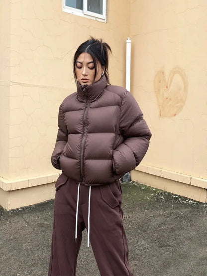 Women’s Cropped Winter Puffer Jacket