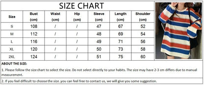 Women T shirts Summer Woman clothing Striped Top Sweatshirt 2023 korean fashion Long Sleeves Tee Patchwork Loose Couple T-shirts