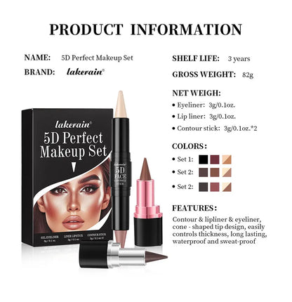 Makeup Set – Contour, Eyeliner & Lipstick