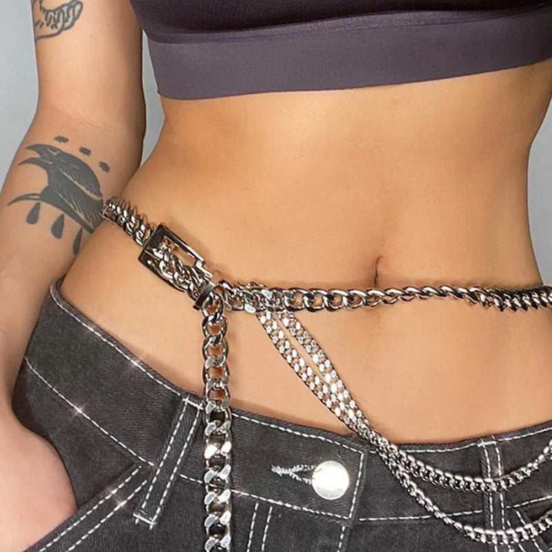 Women’s Multi-Layer Metal Chain Waist Belt