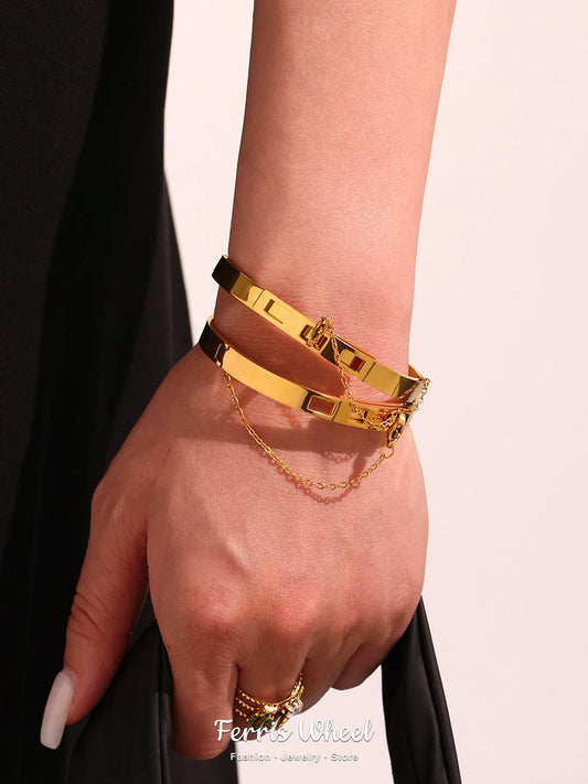 Women’s Gold Plated Stainless Steel Bangle