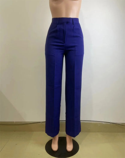 Women’s Elegant Wide-Leg High-Waist Pants – Loose Office Workwear Trousers
