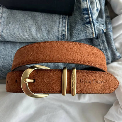 Women’s Leather Gold Buckle Belt