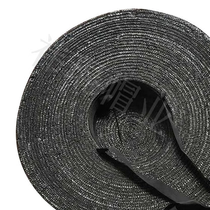 Women’s Black Wide Brim Straw Sun Hat