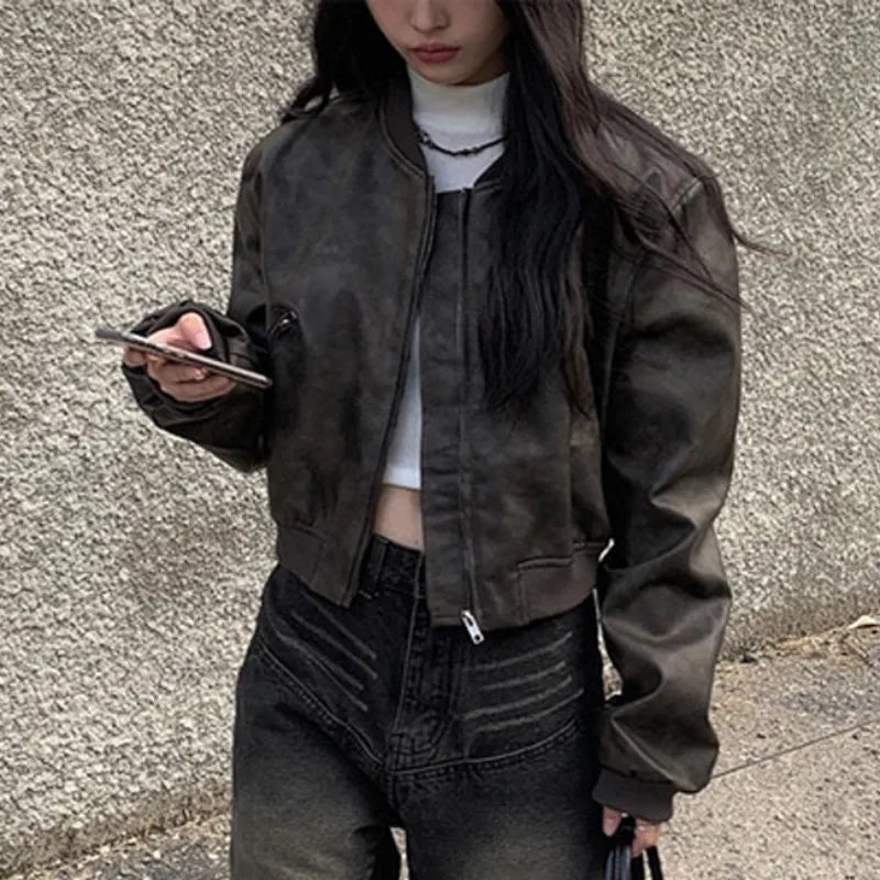 Women’s PU Leather Motorcycle Jacket