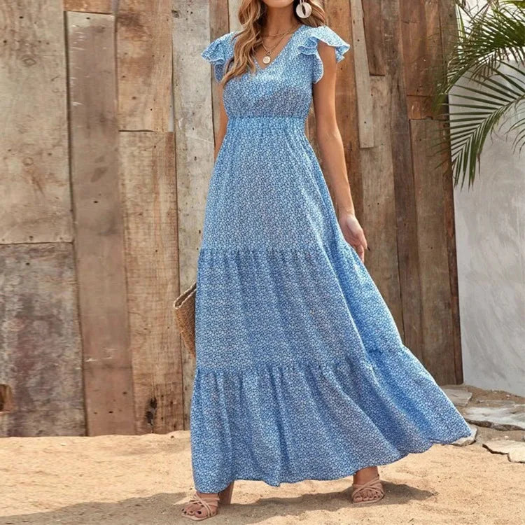 Women’s V-Neck Printed Dress