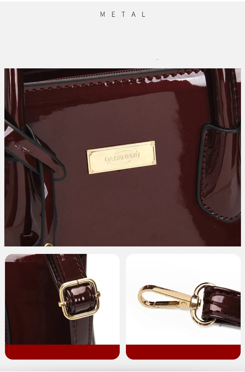 Women’s Patent Leather Shoulder Tote