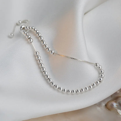 Unisex 925 Sterling Silver Bead Bracelet