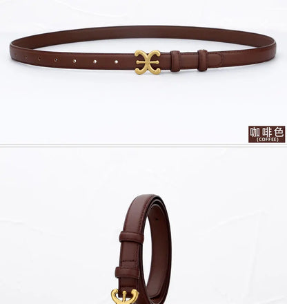Women’s Luxury Leather Belt with Metal Buckle