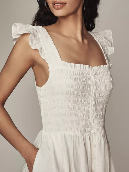 Women’s Yellow Off-Shoulder Tiered Dress – Summer Beach & Picnic Dress