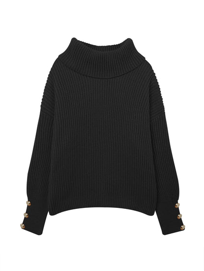 Sweaters for Women,Women's Sweaters Casual Long Sleeve Turtleneck Color Block Patchwork Pullover Knit Sweater Tops