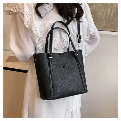 Women’s Designer Leather Handbag – Gold Accent