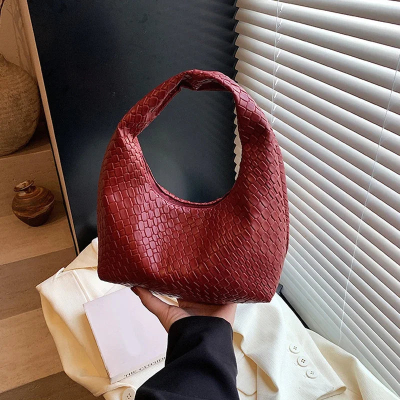 Women’s Woven PU Leather Handbag