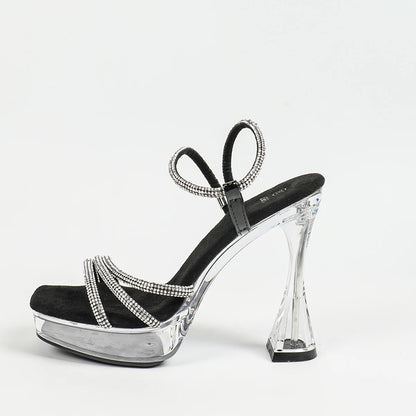 Women’s Clear Platform Rhinestone Sandals