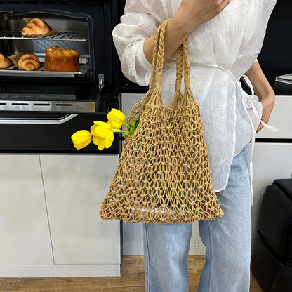Women’s Hand-Woven Hollow Shoulder Tote