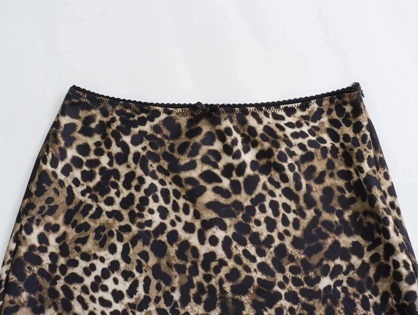 Women’s Leopard Print Satin Midi Skirt