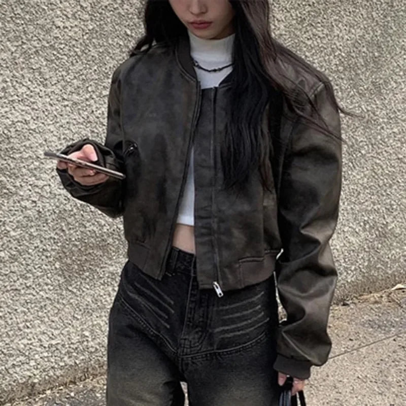 Women’s PU Leather Motorcycle Jacket