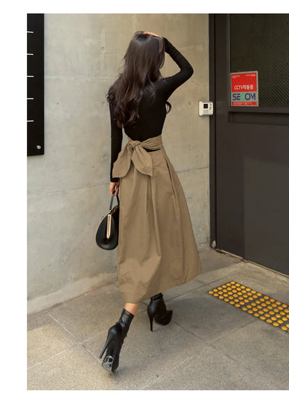 Women’s High-Waist Swing Skirt – Korean Fashion