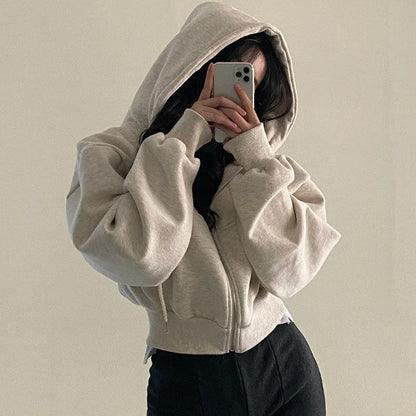 Women’s Retro Oversized Zip-Up Hoodie