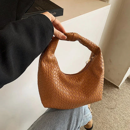 Women’s Woven PU Leather Handbag