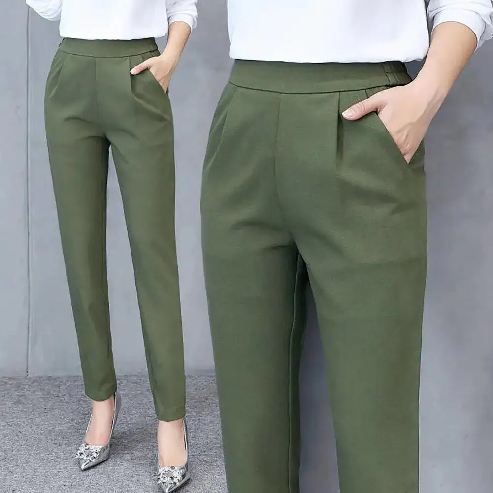 Women’s High-Waist Solid Suit Pants – Elegant Office & Business Trousers