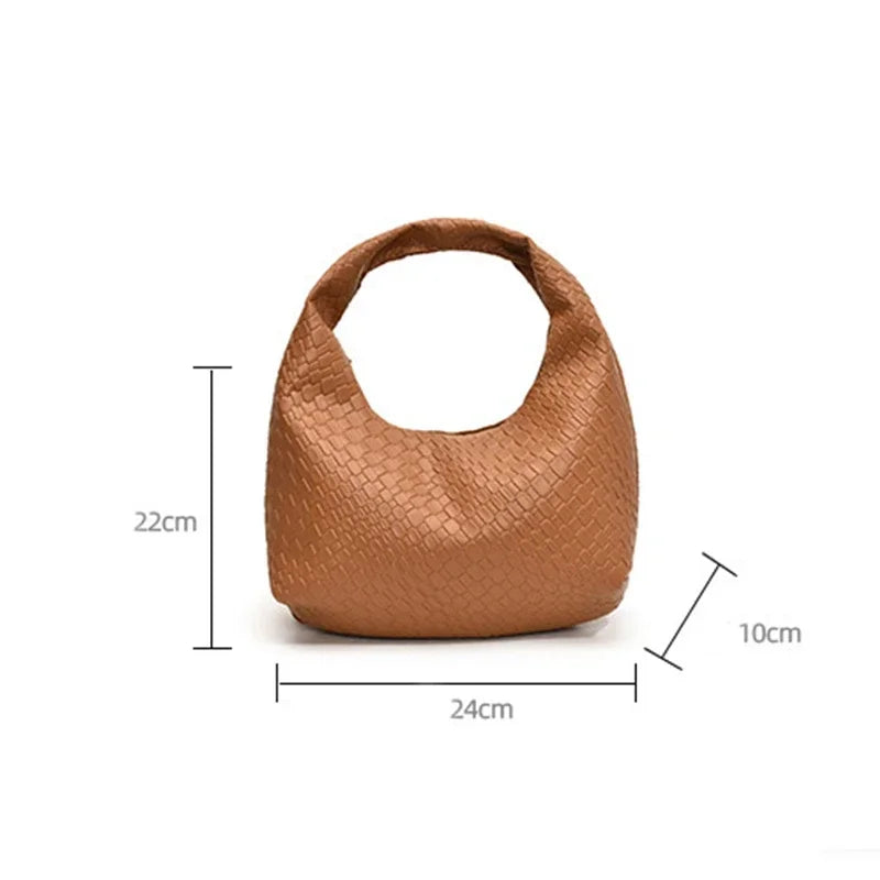 Women’s Woven PU Leather Handbag