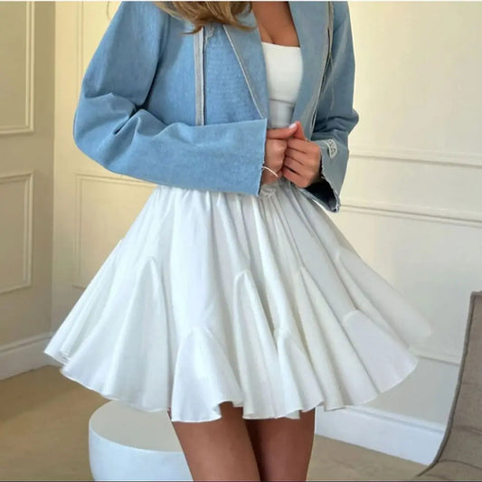 Women’s High-Waist Ruffle Mini Skirt