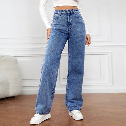 Women’s High-Waist Slim Straight Jeans