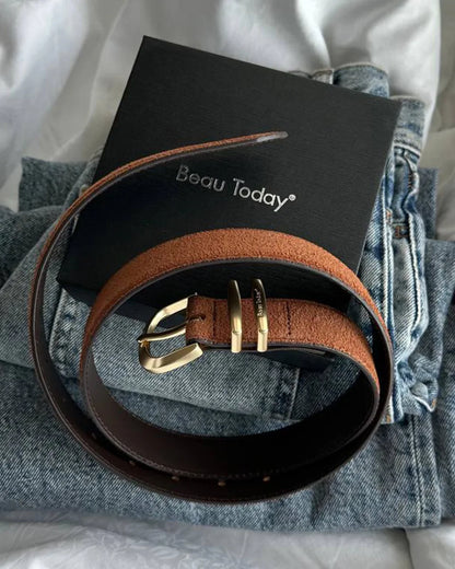Women’s Leather Gold Buckle Belt