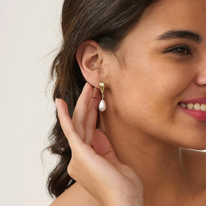 Women’s 14K Gold Plated Pearl Drop Earrings