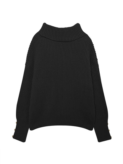Sweaters for Women,Women's Sweaters Casual Long Sleeve Turtleneck Color Block Patchwork Pullover Knit Sweater Tops