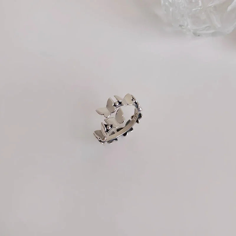 Women’s Punk Geometric Silver Ring