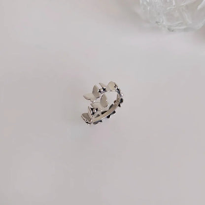 Women’s Punk Geometric Silver Ring