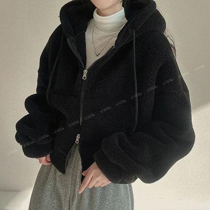 Women’s Winter Hooded Lambswool Jacket