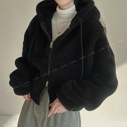 Women’s Winter Hooded Lambswool Jacket