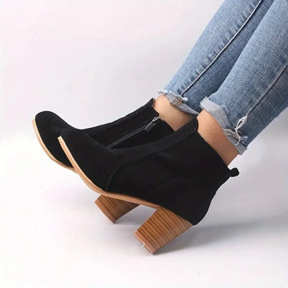 Women’s Chunky Heel Chelsea Boots – Autumn Winter Fashion