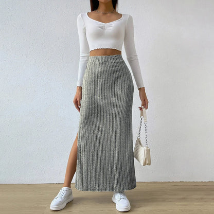 Women’s High-Waist Knitted Bodycon Midi Skirt