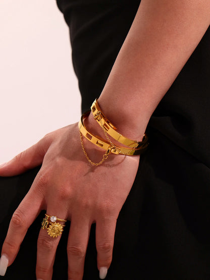 Women’s Gold Plated Stainless Steel Bangle