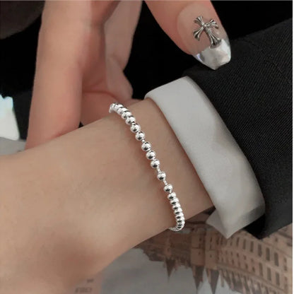 Unisex 925 Sterling Silver Bead Bracelet