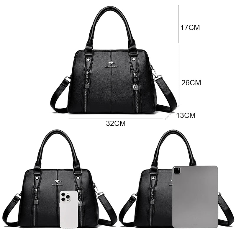 Women’s Luxury Leather Tote – Designer Large Shoulder Bag