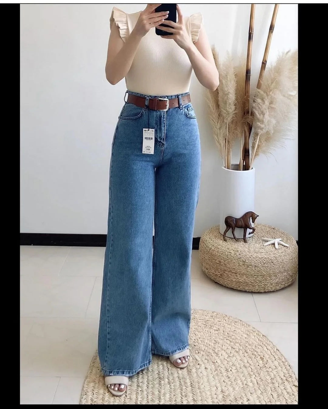 High Waisted Jeans Woman Street Hip Hop Vintage Washed Baggy Jeans Women Clothing Casual Wide Leg Versatile Pants Women Jeans