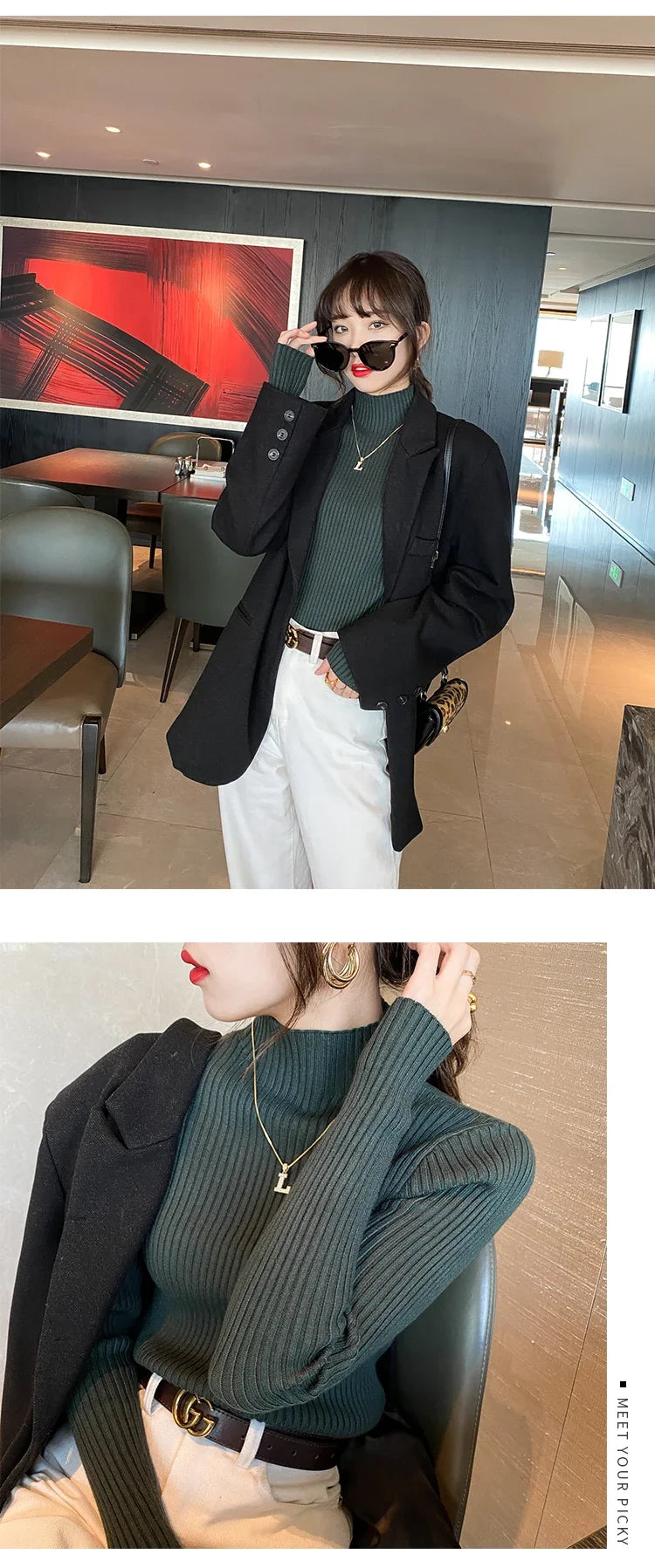 Sweater Women Autumn Winter Long Sleeve Knitted Women Sweater Pullover Slim Knit Sweater Women Tops Blusas Mujer De Moda J996